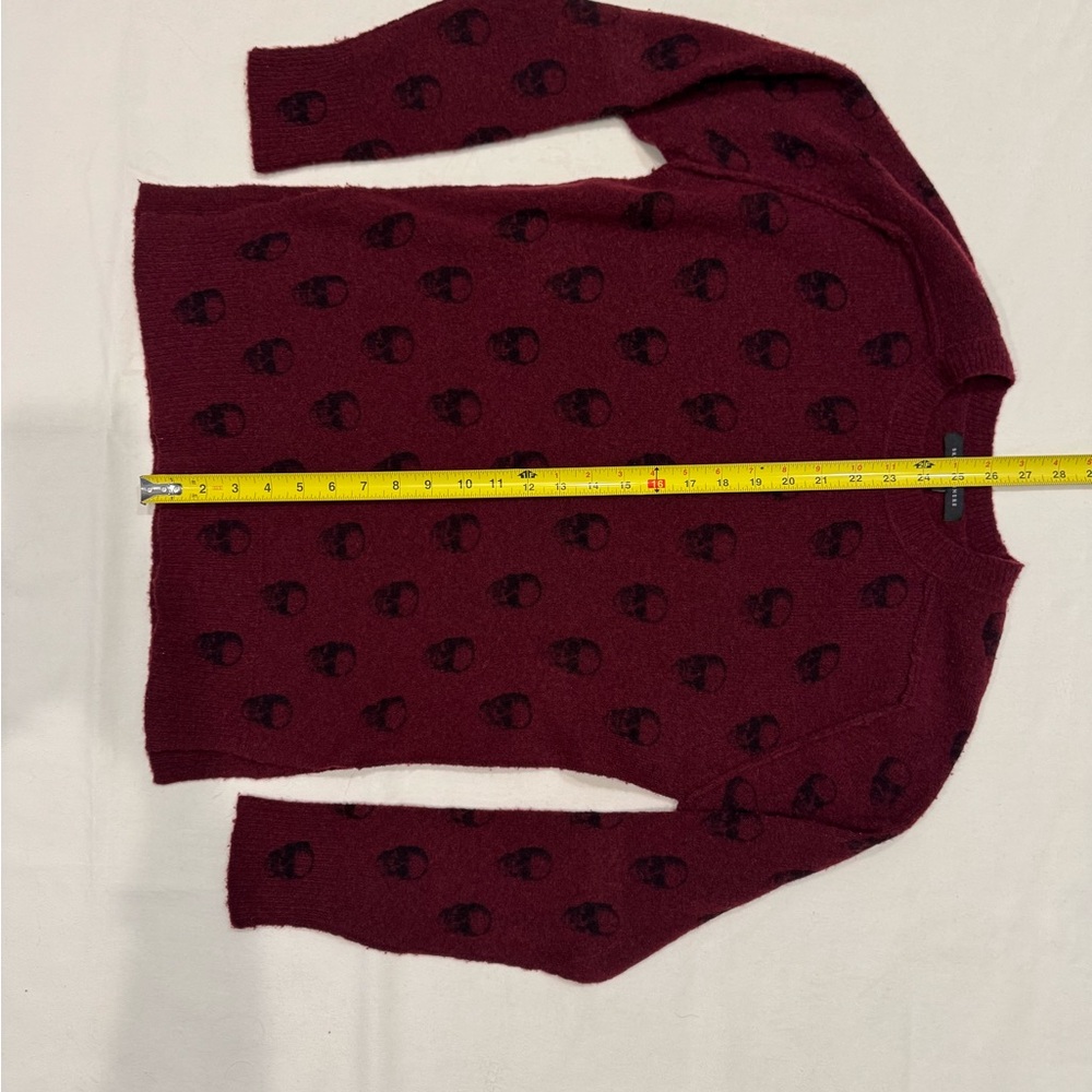 Skull Cashmere Wool Blend Skull Print Sweater - Picture 7 of 15